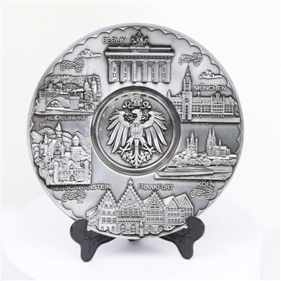 Plaque de gaufrage en métal souvenir de pays touristique 3D