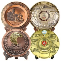 Plaque souvenir 3D en métal en alliage de zinc de conception gratuite