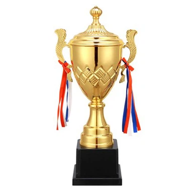 Coupe du trophée sportif mondial en métal et or
