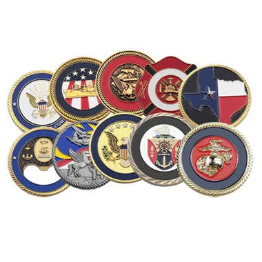 Supports d'affichage de pièces de monnaie de défi 3D en alliage de zinc